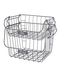 Grey Fruit & Veg Wire Basket 2 Pack