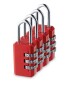 Combination Padlock 4-Pack - Red