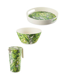 Palm Round Bamboo Serveware Set
