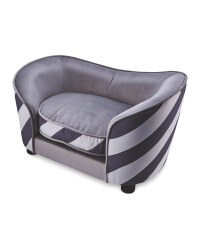 Grey Stripe Pet Sofa Bed