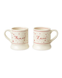 Peace Love Mug Gift Set 2 Pack