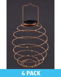 Peach Solar Spiral Light 4 Pack