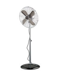 Chrome Pedestal Fan - Gunmetal Grey