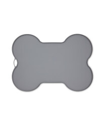 Bone Silicone Pet Feeding Mat - Grey