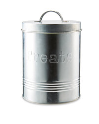 Pet Treats Storage Tin - Galvanised