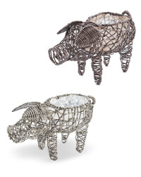Pig Rattan Animal Planter