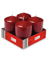 Pillar Candles 4 Pack - Bordeaux