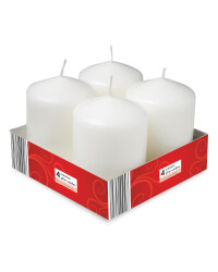 Pillar Candles 4 Pack - White