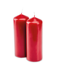 Pillar Candles Pack of 2 - Burgundy