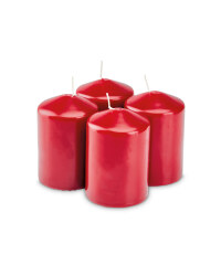 Pillar Candles Pack of 4 - Burgundy