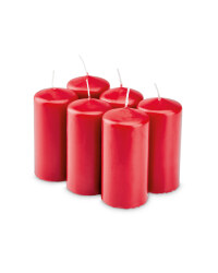 Pillar Candles Pack of 6 - Burgundy