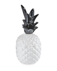 Kirkton House Pineapple Storage Jar - White/Black