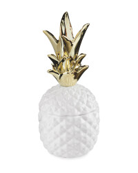 Kirkton House Pineapple Storage Jar - White/Gold