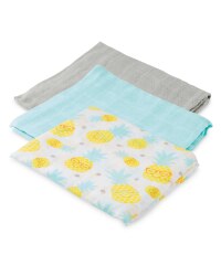 Pineapple Muslin Cloths 3 Pack