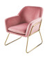 Pink Velvet Metal Frame Armchair