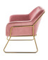 Pink Velvet Metal Frame Armchair