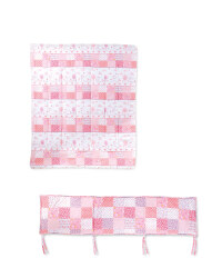 Pink Bumper & Quilt Set