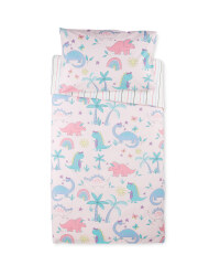 Pink Dino Toddler Bedding Cover Set