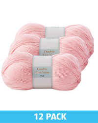 Pink Double Knitting Yarn 12 Pack