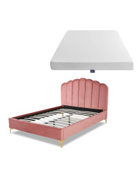 Pink Double Scallop Bed & Mattress