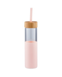 Pink Glass Bottle & Silicone Handle