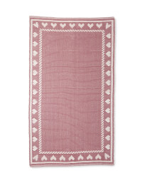 Pink Hearts Border Rug