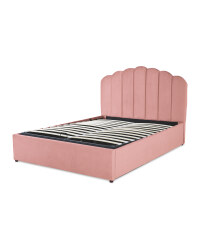 Pink King Size Scalloped Ottoman Bed