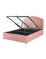 Pink King Size Scalloped Ottoman Bed