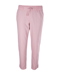 Ladies' Pink Linen Blend Trousers
