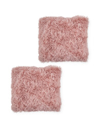Pink Plush Cushions 2 Pack