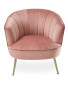 Pink Velvet Shell Accent Chair