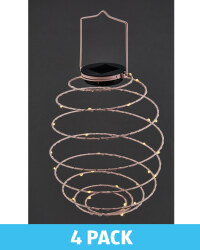 Pink Solar Spiral Light 4 Pack