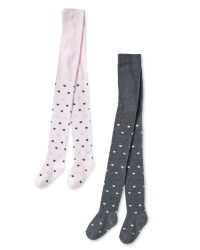 Pink/Grey Infants Heart Tights