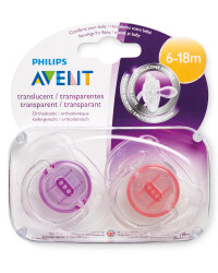 Purple/Coral 6-18m Soothers 2 Pack