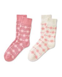 Pink/White Mountain Socks 2 Pack