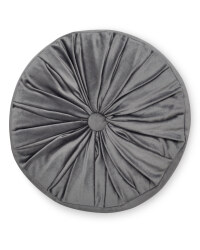 Pintuck Round Cushion - Grey