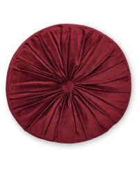 Pintuck Round Cushion - Wine
