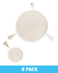 Cream Placemats & Coasters Set of 4