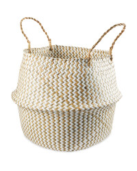 Plain White Seagrass Storage Basket