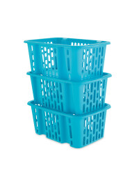 Plastic Basket Set Natural Small