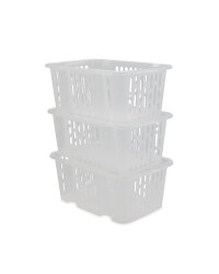 Plastic Basket Set Translucent Small
