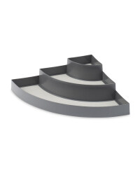 Plastic Corner Shelf Organiser - Dark Grey/Light Grey