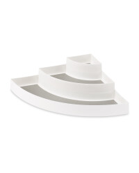 Plastic Corner Shelf Organiser - White/Grey