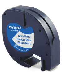 Plastic Dymo Label Tape - White