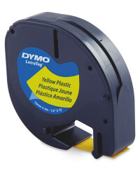 Plastic Dymo Label Tape - Yellow