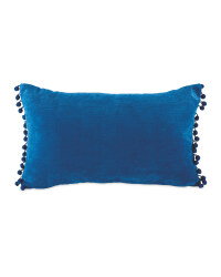 Kirkton House Pom Pom Cushion - Blue