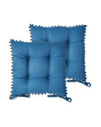 Belavi Pom Pom Seat Pads 2 Pack - Blue