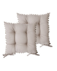 Belavi Pom Pom Seat Pads 2 Pack - Grey