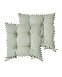 Belavi Pom Pom Seat Pads 2 Pack - Sage