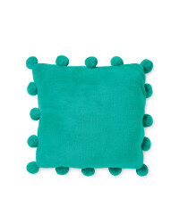 Pom Pom Cushion - Emerald